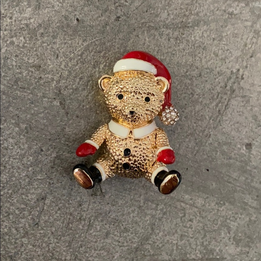 🆕 NWT Napier Christmas Bear🐻 Brooche/Pin - Picture 2 of 4